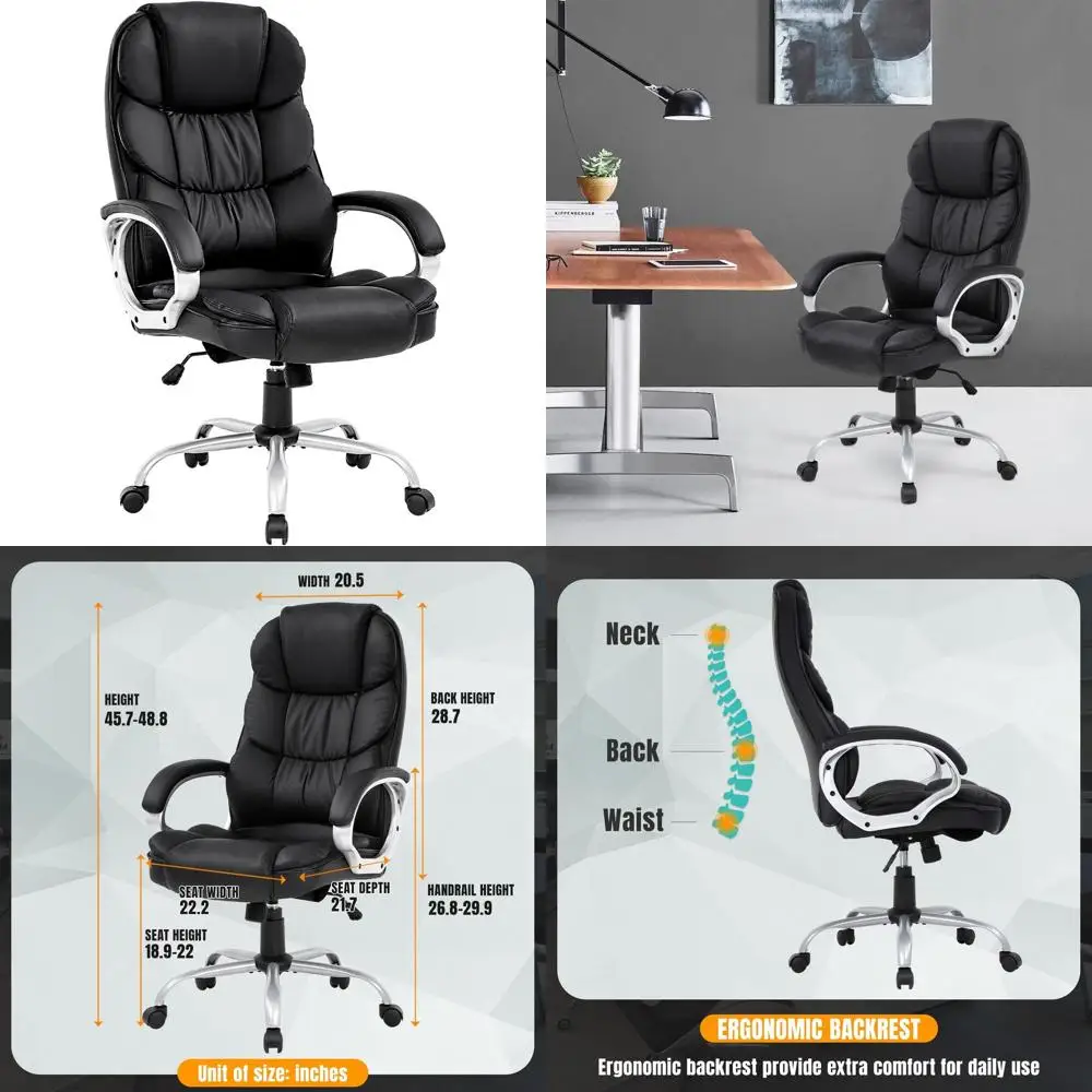 Oice Chair Desk Ergonomic Swivel Executive Adjustable Task Computer High Back Stool with Back Support in Home
Oice Chair Desk Ergonomic Swivel Executive Adjustable Task Computer High Back Stool with Back Support in Home