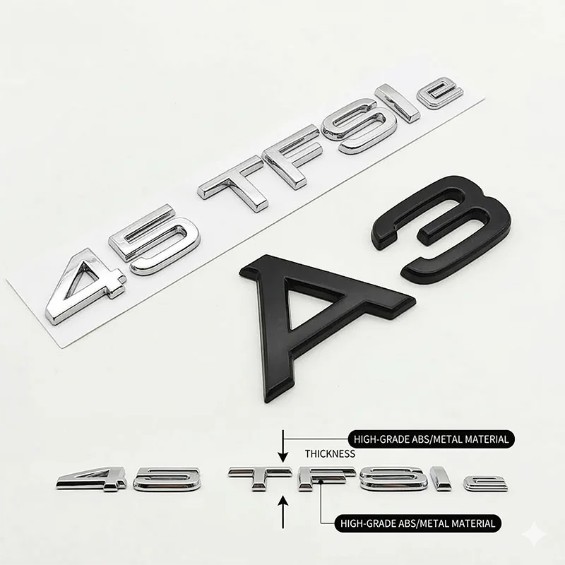 3D ABS Car Trunk Letters Badge 45 TFSIe A3 Emblem Logo Decal For Audi A3 PHEV Gloss Black Silver Auto Replacement
3D ABS Car Trunk Letters Badge 45 TFSIe A3 Emblem Logo Decal For Audi A3 PHEV Gloss Black Silver Auto Replacement