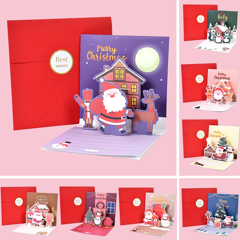 1Set Cartoon Handmade 3D Cards Merry Christmas Greeting Pop-Up Thank You Cards Christmas New Year Noel Xmas Decor Postcard Gifts
1Set Cartoon Handmade 3D Cards Merry Christmas Greeting Pop-Up Thank You Cards Christmas New Year Noel Xmas Decor Postcard Gifts