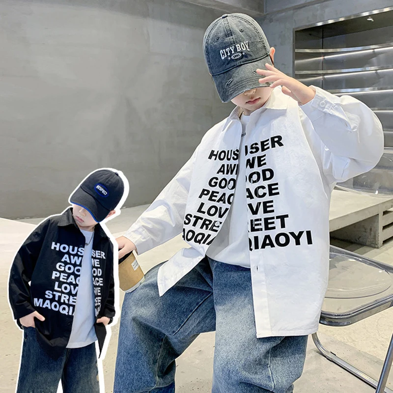 New Design Long Sleeve Shirts For Teenage Boys Letter Print Cotton Blouse Korean Casual Style Kids Children Street Outerwear
New Design Long Sleeve Shirts For Teenage Boys Letter Print Cotton Blouse Korean Casual Style Kids Children Street Outerwear