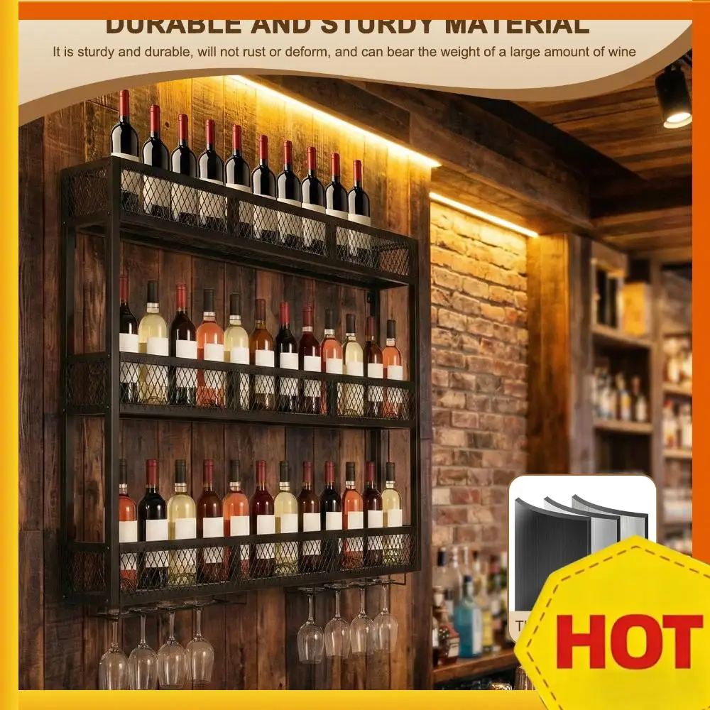 Винная полка на 3 уровня (39 дюймов) с держателем для бокалов, стеллаж для хранения и демонстрации винных бокалов для кухни, домашнего бара, столовой, гостиной
Винная полка на 3 уровня (39 дюймов) с держателем для бокалов, стеллаж для хранения и демонстрации винных бокалов для кухни, домашнего бара, столовой, гостиной