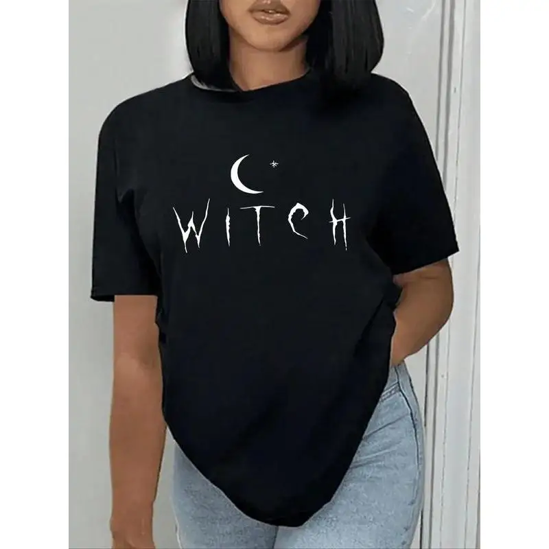Witch Slogan Print T-shirt Women Men Gothic Graphic Tee Casual Loose Top Harajuku Streetwear Spooky Emo Punk Aesthetic
Witch Slogan Print T-shirt Women Men Gothic Graphic Tee Casual Loose Top Harajuku Streetwear Spooky Emo Punk Aesthetic