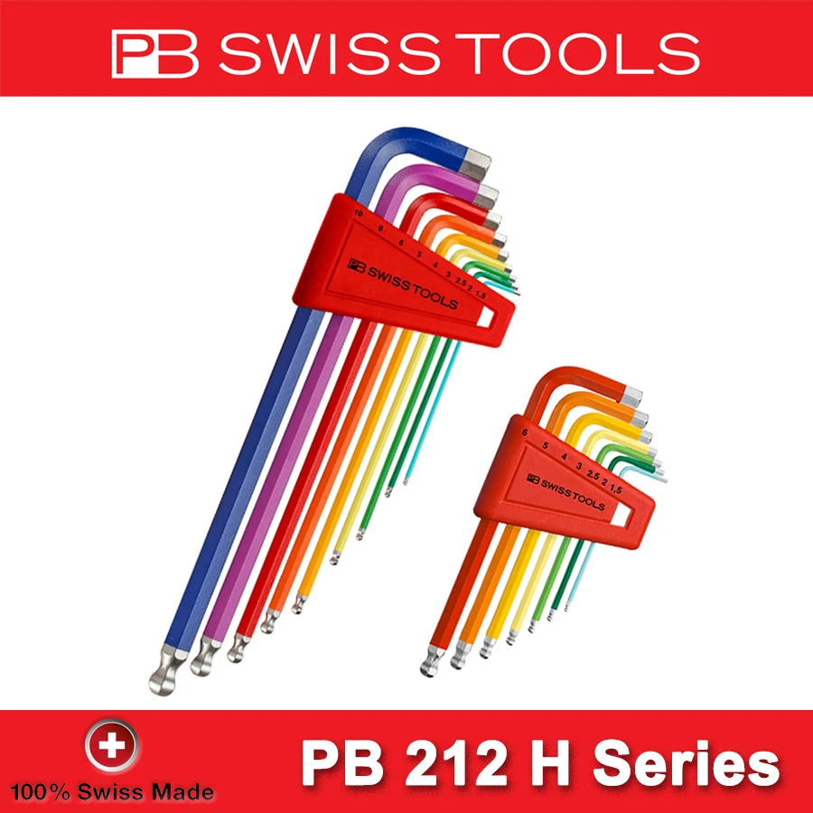 PB SWISS L-Key Set Ball End Hex Key Allen Wrenches Rainbow Color Long Arm PB 212 H Series
PB SWISS L-Key Set Ball End Hex Key Allen Wrenches Rainbow Color Long Arm PB 212 H Series