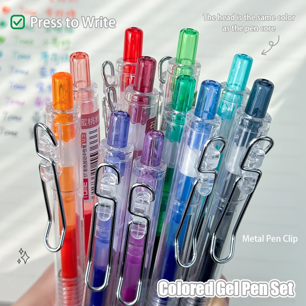 12 Colored Gel Pen Set 0.5mm Minimalist Transparent Marker Pen Creative Journaling Pens Multicolor Drawing Doodle Colored Pens
12 Colored Gel Pen Set 0.5mm Minimalist Transparent Marker Pen Creative Journaling Pens Multicolor Drawing Doodle Colored Pens