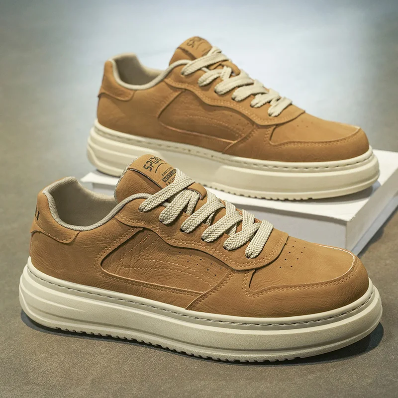 Men's Casual Sport Shoes Breathable British Style Retro Thick Bottom Heightening Wheat Color Board Shoes Anti-slip Spring Summer
Men's Casual Sport Shoes Breathable British Style Retro Thick Bottom Heightening Wheat Color Board Shoes Anti-slip Spring Summer