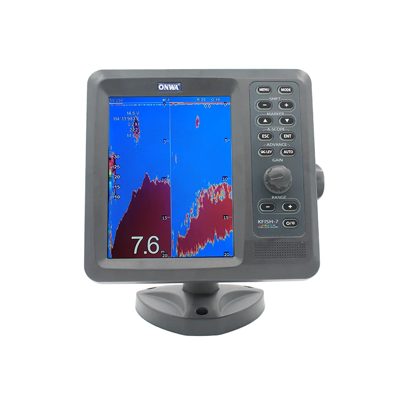 Onwa Kfish-7 7" TFT LCD Marine Fish Finder - Echo Depth Sounder Color Sonar With Measuring Size Function & Bronze Transducers
Onwa Kfish-7 7" TFT LCD Marine Fish Finder - Echo Depth Sounder Color Sonar With Measuring Size Function & Bronze Transducers