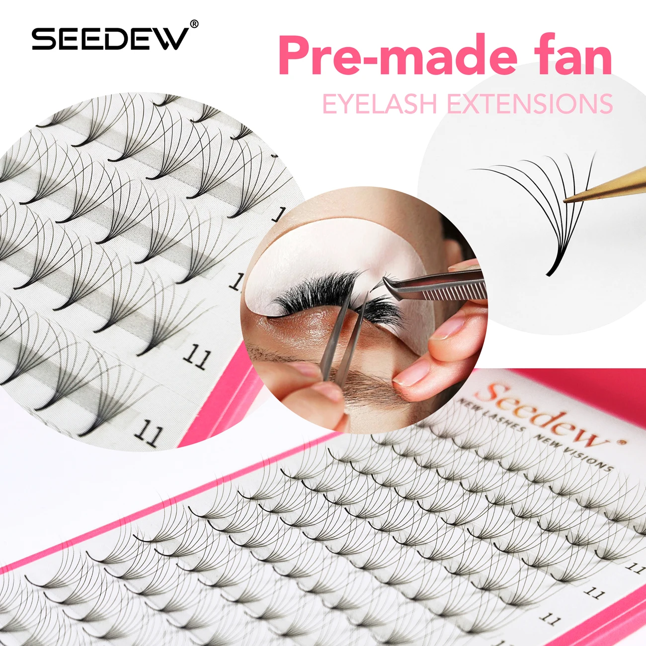 SEEDEW 6D 10D Premade Fans Eyelash Extension 0.07mm 120 Fans Sharp Narrow Stem Thin Pointy Base Russian Fans Ready Volume
SEEDEW 6D 10D Premade Fans Eyelash Extension 0.07mm 120 Fans Sharp Narrow Stem Thin Pointy Base Russian Fans Ready Volume