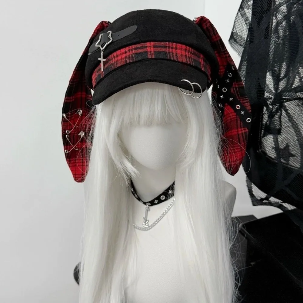 Vintage Rabbit Ears Plaid Beret Hat Irregular Thin Brim Octagonal Hat Gothic Subculture Newsboy Peaked Hat Girls
Vintage Rabbit Ears Plaid Beret Hat Irregular Thin Brim Octagonal Hat Gothic Subculture Newsboy Peaked Hat Girls