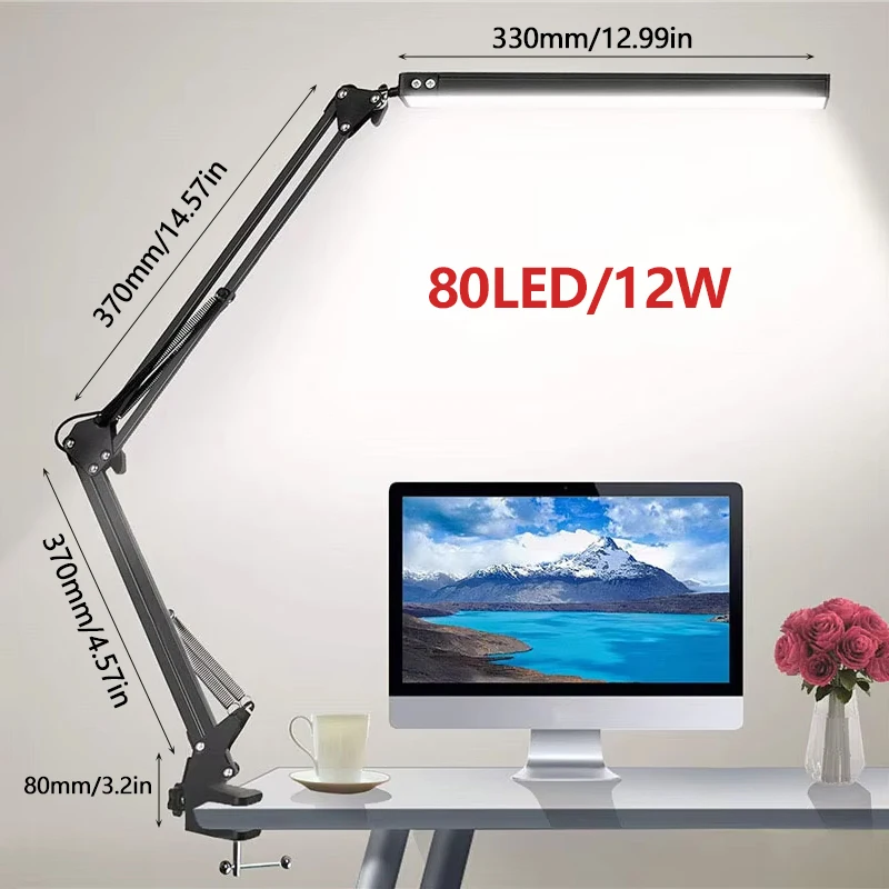 80LED Foldable Desk Lamp USB Plug in Three-Color Dimming For Bedroom Study Dorm Office Studio Indoor Lighting Clip-On Table Lamp
80LED Foldable Desk Lamp USB Plug in Three-Color Dimming For Bedroom Study Dorm Office Studio Indoor Lighting Clip-On Table Lamp