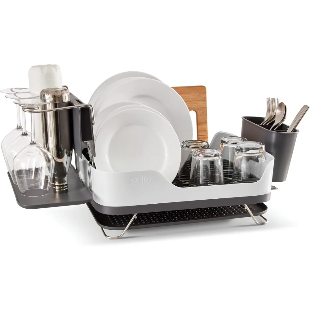 Full Size Dish Rack – Plates, Cups, Utensil Holder, Knife Slot, Drainage Spout + Drying Mat – White
Full Size Dish Rack – Plates, Cups, Utensil Holder, Knife Slot, Drainage Spout + Drying Mat – White