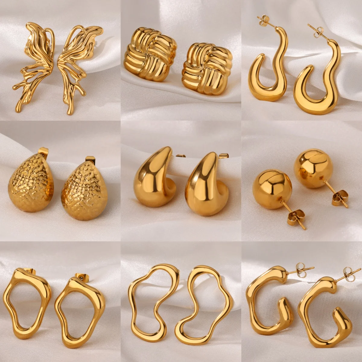 Classic WaterDrop Chunky Round Earrings For Women Gold Color Stainless Steel Butterfly Hoop Earring Wedding Fashion Jewelry Gift
Classic WaterDrop Chunky Round Earrings For Women Gold Color Stainless Steel Butterfly Hoop Earring Wedding Fashion Jewelry Gift