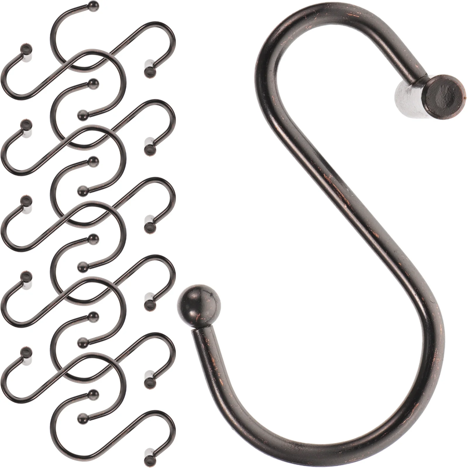 12Pcs Shower Curtain Hooks Sturdy Iron Bathroom Hanging Hooks for Shower Curtains Window Curtains Metal S-Shape Hangers
12Pcs Shower Curtain Hooks Sturdy Iron Bathroom Hanging Hooks for Shower Curtains Window Curtains Metal S-Shape Hangers