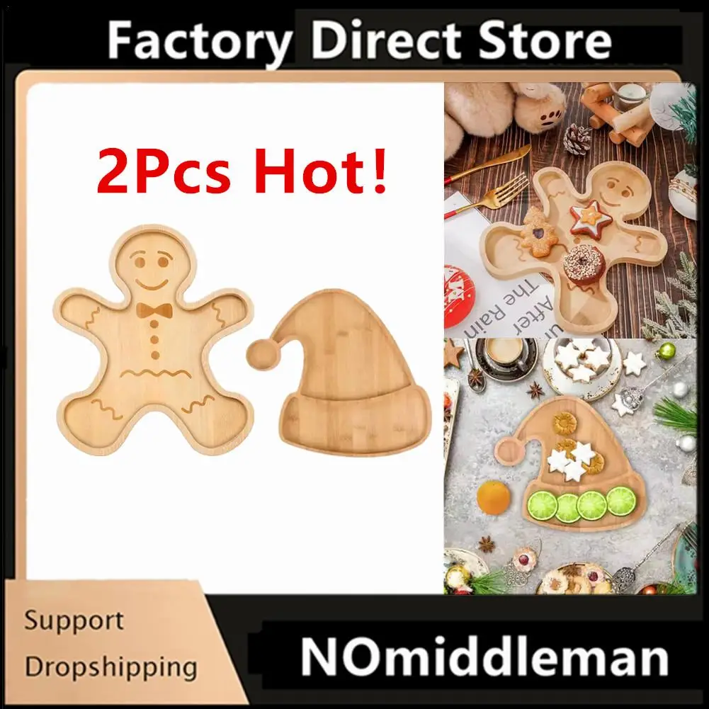 2Pcs Wooden Gingerbread Man Christmas Hat Tray Wood Serving Platters Wood Serving Platters Snack Fruit Meat Cheese Board
2Pcs Wooden Gingerbread Man Christmas Hat Tray Wood Serving Platters Wood Serving Platters Snack Fruit Meat Cheese Board