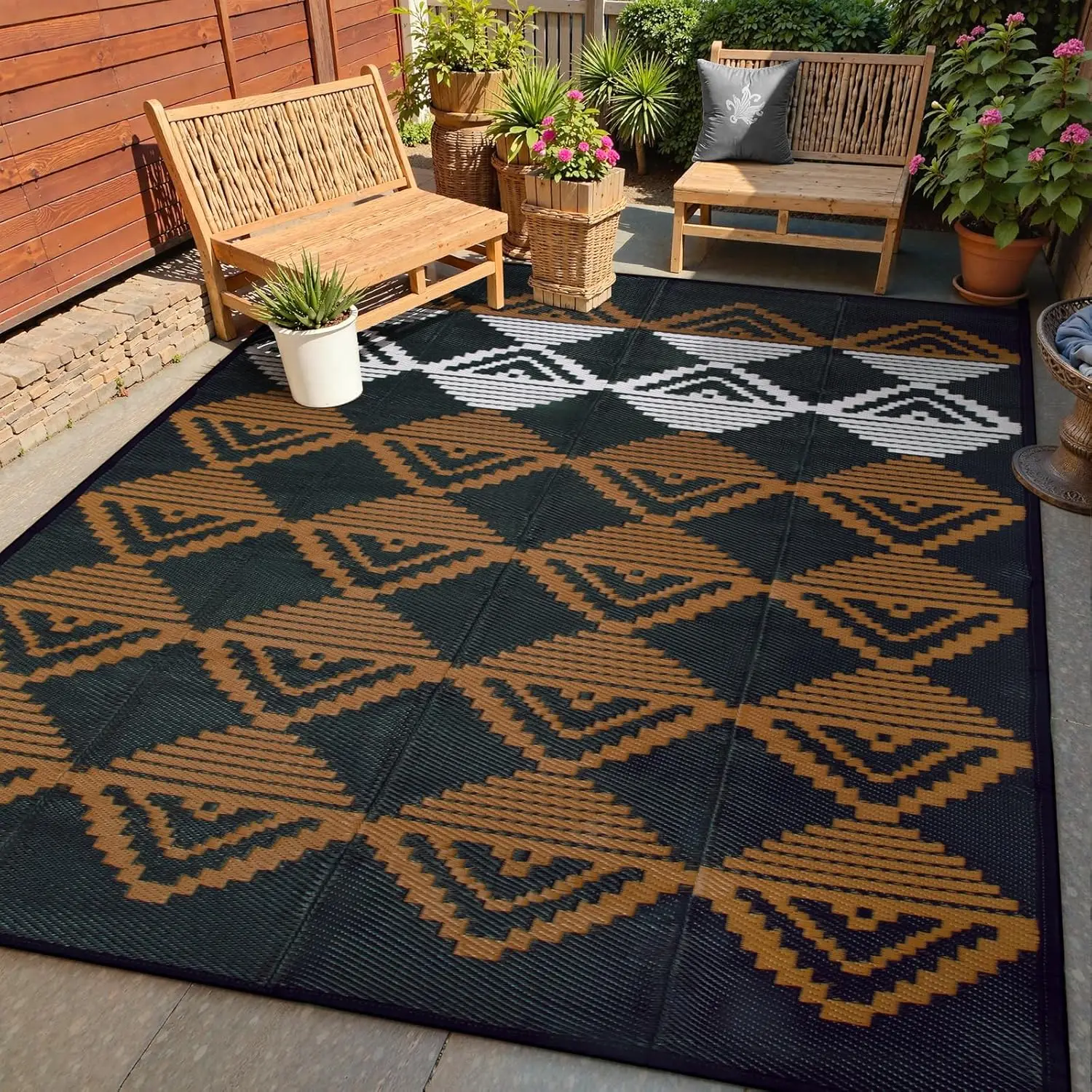 Outdoor Rugs 8x10 Waterproof, Reversible Plastic Large Outdoor Rug for Patios, Outside RV Mat Carpet for Patio Deck Porch Bac
Outdoor Rugs 8x10 Waterproof, Reversible Plastic Large Outdoor Rug for Patios, Outside RV Mat Carpet for Patio Deck Porch Bac