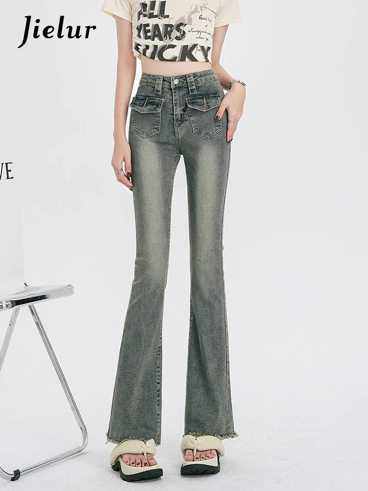 Jielur Vintage Flare Jeans Women High-waist Skinny Jeans Preppy Style Classic Denim Pants Female Summer Casual Korean Jeans Y2k
Jielur Vintage Flare Jeans Women High-waist Skinny Jeans Preppy Style Classic Denim Pants Female Summer Casual Korean Jeans Y2k