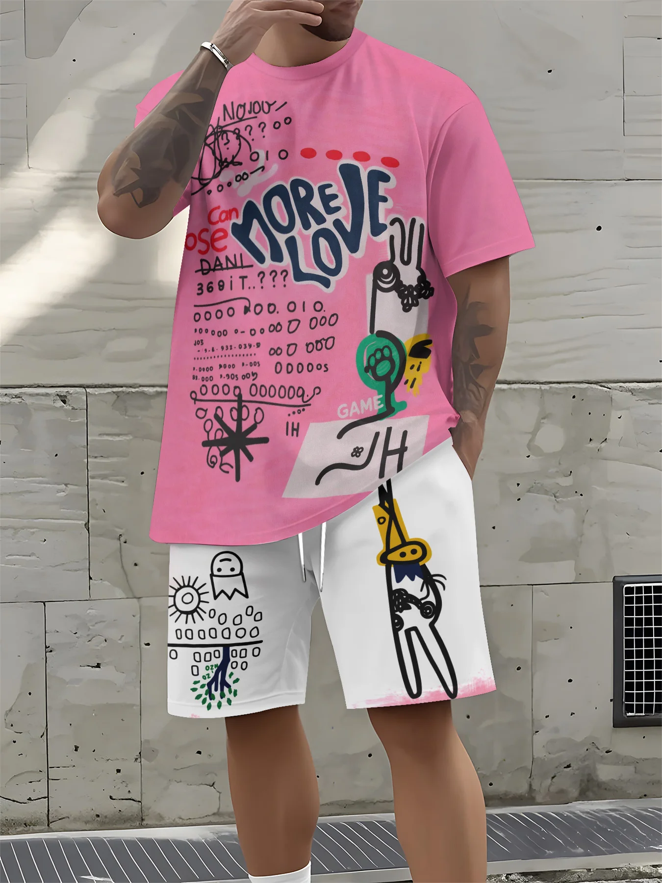 2026 Summer New Men's Short-Sleeved Set with 3D Letter Pattern Print for Street Casual Fashion with Breathable Design
2026 Summer New Men's Short-Sleeved Set with 3D Letter Pattern Print for Street Casual Fashion with Breathable Design