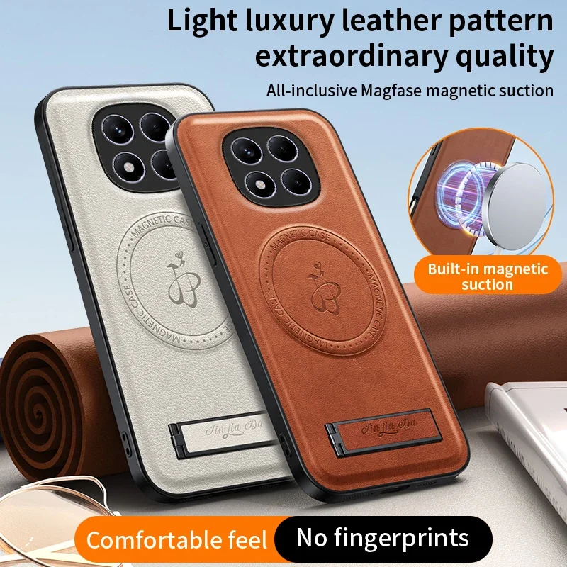 Кожаные магнитные мягкие чехлы с держателем для Redmi 14C Note 14 Pro Plus 5G 4G, защитный чехол для беспроводной зарядки, чехол для телефона
Кожаные магнитные мягкие чехлы с держателем для Redmi 14C Note 14 Pro Plus 5G 4G, защитный чехол для беспроводной зарядки, чехол для телефона