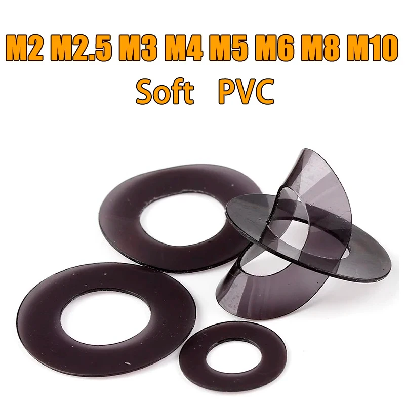 100pcs M2-M10 Black Soft PVC Insulating Flat Washer / Plastic Plain Gasket Ring Spacer for Screws & Bolts
100pcs M2-M10 Black Soft PVC Insulating Flat Washer / Plastic Plain Gasket Ring Spacer for Screws & Bolts