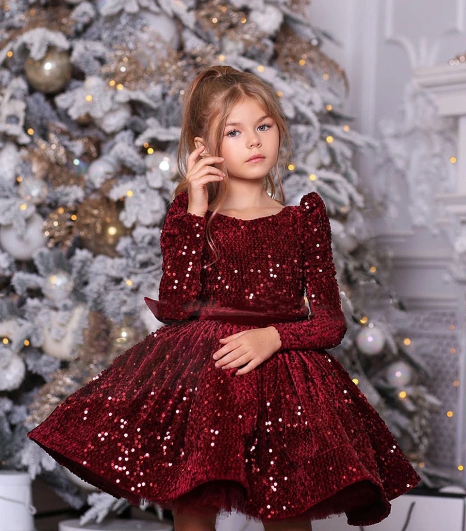 Sequins Dresses for Girls First Communion Kids Piano Performance Wine Red Children Pageant Flower Girls Wedding Ball Gowns
Sequins Dresses for Girls First Communion Kids Piano Performance Wine Red Children Pageant Flower Girls Wedding Ball Gowns