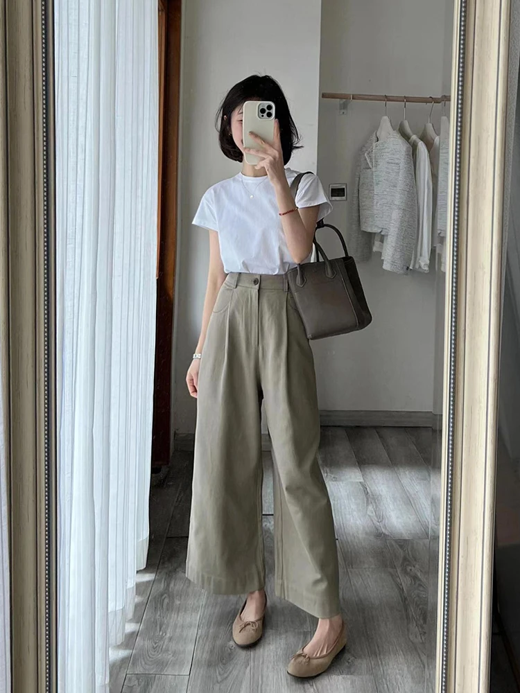 High Waist Straight Leg Casual Pants Women's Slim Fit Simple Match Summer New Small Size Nine Parts Workwear Polyester Fiber
High Waist Straight Leg Casual Pants Women's Slim Fit Simple Match Summer New Small Size Nine Parts Workwear Polyester Fiber