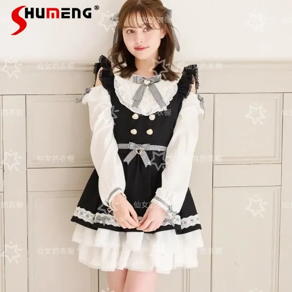 Japanese Mines Style Liz Sweet Lolita Dress Off-Shoulder Long Sleeve Lace Ruffled Layered Heart Bows Kawaii Mini Dress for Women
Japanese Mines Style Liz Sweet Lolita Dress Off-Shoulder Long Sleeve Lace Ruffled Layered Heart Bows Kawaii Mini Dress for Women