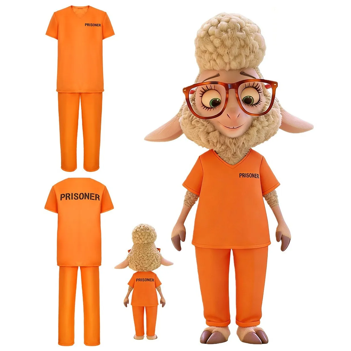 Zootopia 2 Sheep Deputy Mayor Prison Uniform Cosplay Suit Theme Party Movie Costume Criminal Set Orange Halloween Suit
Zootopia 2 Sheep Deputy Mayor Prison Uniform Cosplay Suit Theme Party Movie Costume Criminal Set Orange Halloween Suit