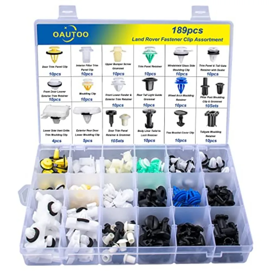 189pcs for Land Rover Body Interior and Exterior Retainer Fastener Clip Assortment 20 Most Popular Sizes and Applications
189pcs for Land Rover Body Interior and Exterior Retainer Fastener Clip Assortment 20 Most Popular Sizes and Applications