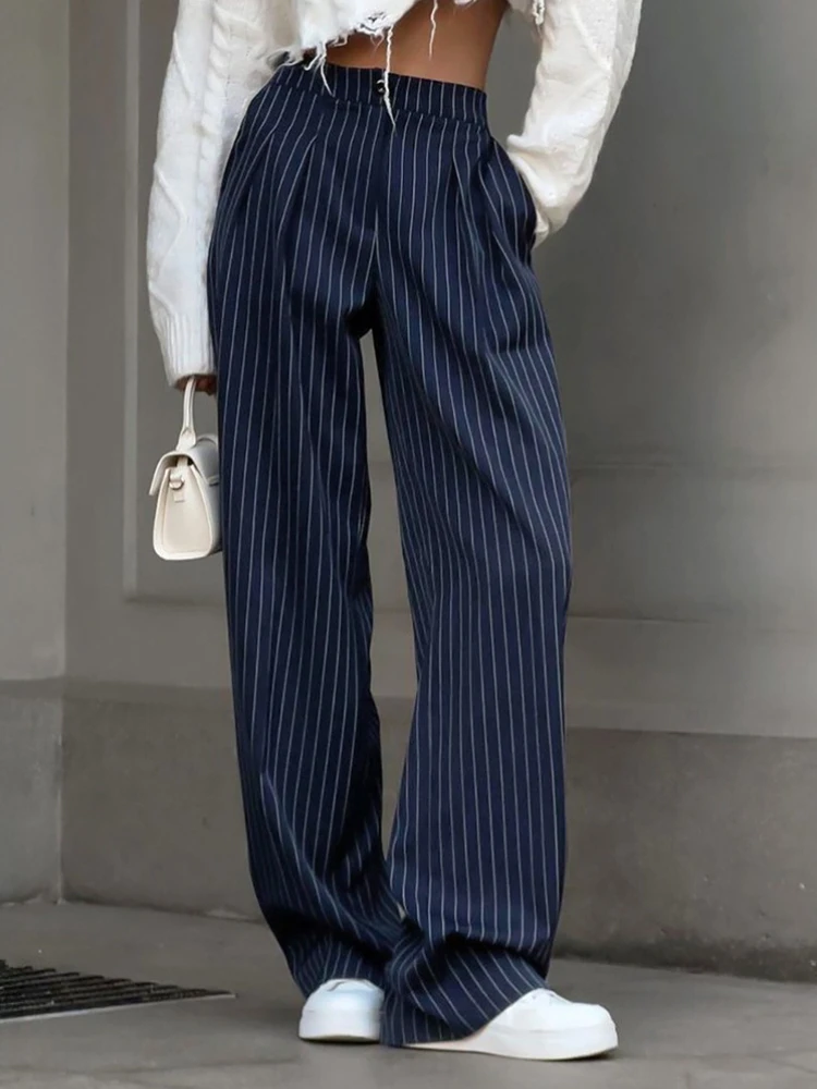 Tossy Commuting Straight-Leg Striped Pants Loose Casual Fashion Mid-Waist Wide-Leg Splicing Trousers Autumn Women's Pants 2025
Tossy Commuting Straight-Leg Striped Pants Loose Casual Fashion Mid-Waist Wide-Leg Splicing Trousers Autumn Women's Pants 2025