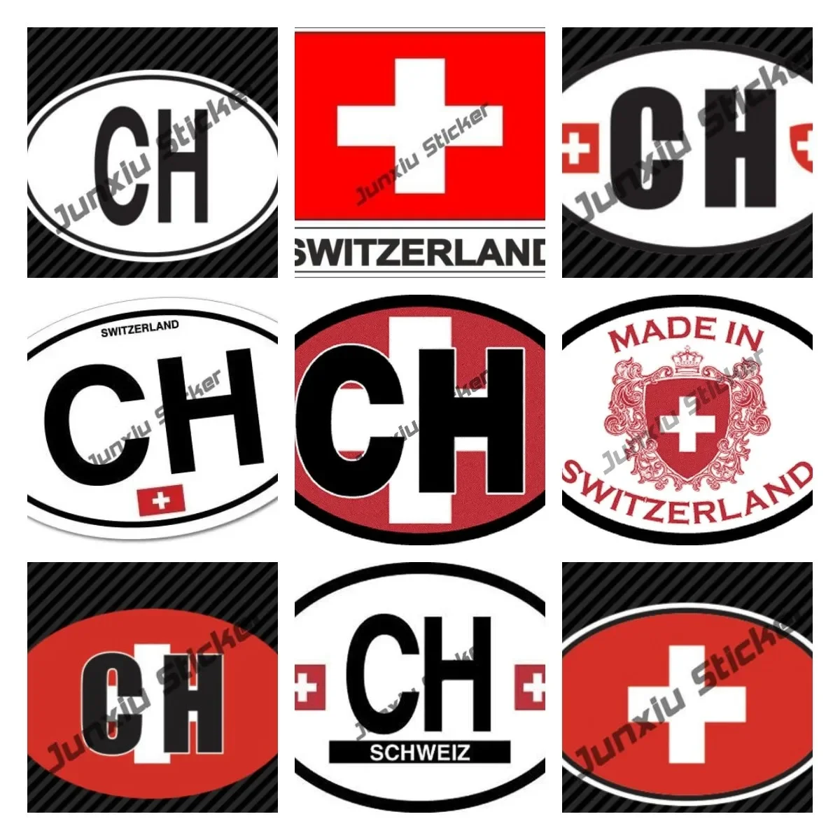Switzerland Code CH with Flag Home Pride Travel Vinyl Car Sticker Germanic Oval National Flag Decal Waterproof Cover scratches
Switzerland Code CH with Flag Home Pride Travel Vinyl Car Sticker Germanic Oval National Flag Decal Waterproof Cover scratches