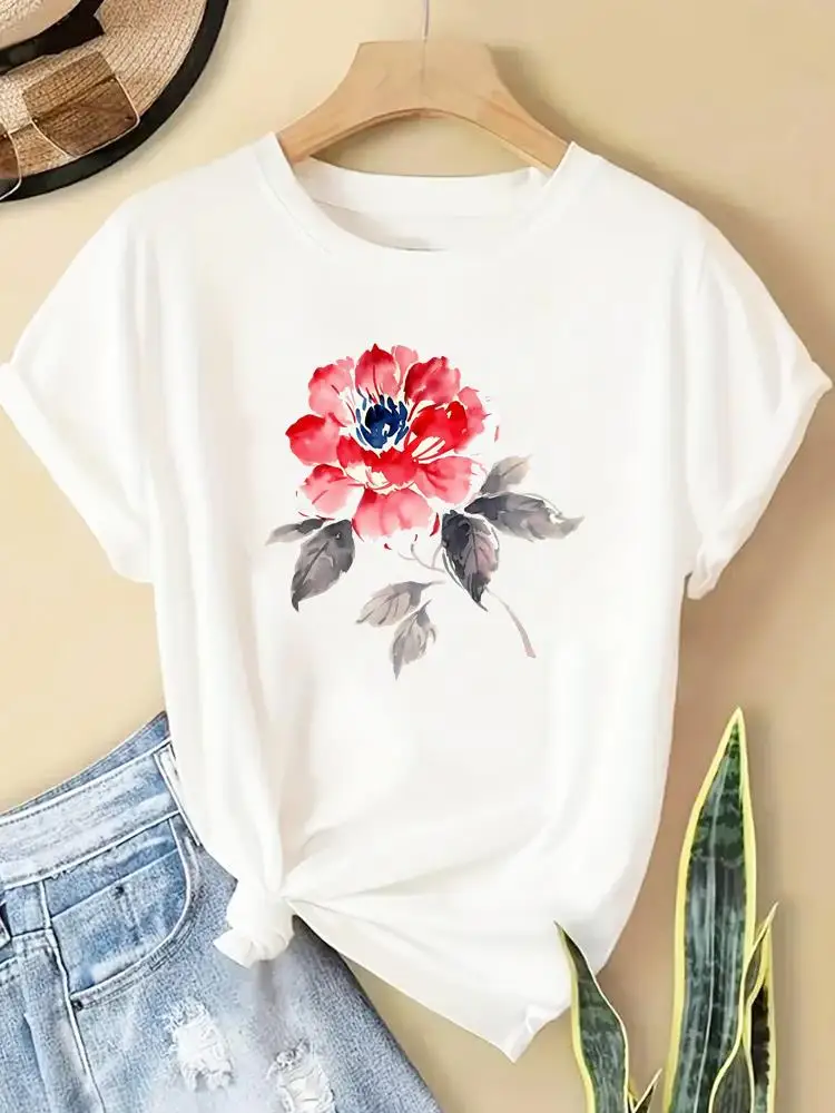 Ladies Clothing Lovely Flower Cute Fashion Clothes Popular Casual Women Graphic T Tees Print Short Sleeve O-neck T-shirts
Ladies Clothing Lovely Flower Cute Fashion Clothes Popular Casual Women Graphic T Tees Print Short Sleeve O-neck T-shirts