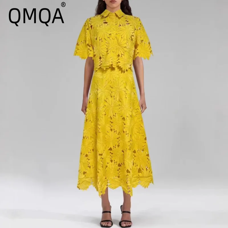 QMQA Fashion Women's Water-Soluble Lace 2 Piece Set Lapel Flare Sleeve Short Shirt Top High-Waisted Skirts Sets 2025 New QM796
QMQA Fashion Women's Water-Soluble Lace 2 Piece Set Lapel Flare Sleeve Short Shirt Top High-Waisted Skirts Sets 2025 New QM796