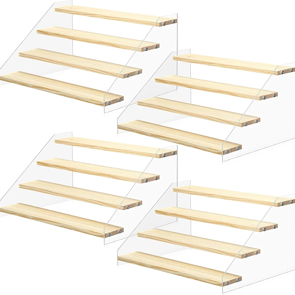 4 Tier Acrylic Wooden Display Stand Display Riser Shelf Wood Tiered Rack Organizer for Cupcakes Perfumes Figures Collectibles
4 Tier Acrylic Wooden Display Stand Display Riser Shelf Wood Tiered Rack Organizer for Cupcakes Perfumes Figures Collectibles