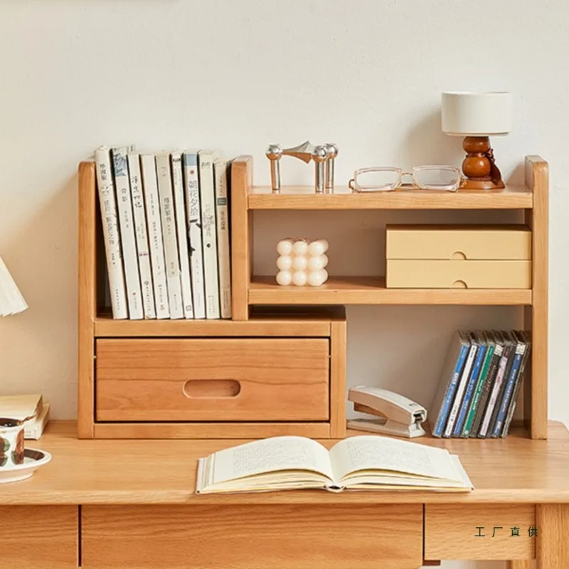 Cherry wood desktop retractable bookshelf table solid wood creative simple corner rack desk sorting storage rack
Cherry wood desktop retractable bookshelf table solid wood creative simple corner rack desk sorting storage rack