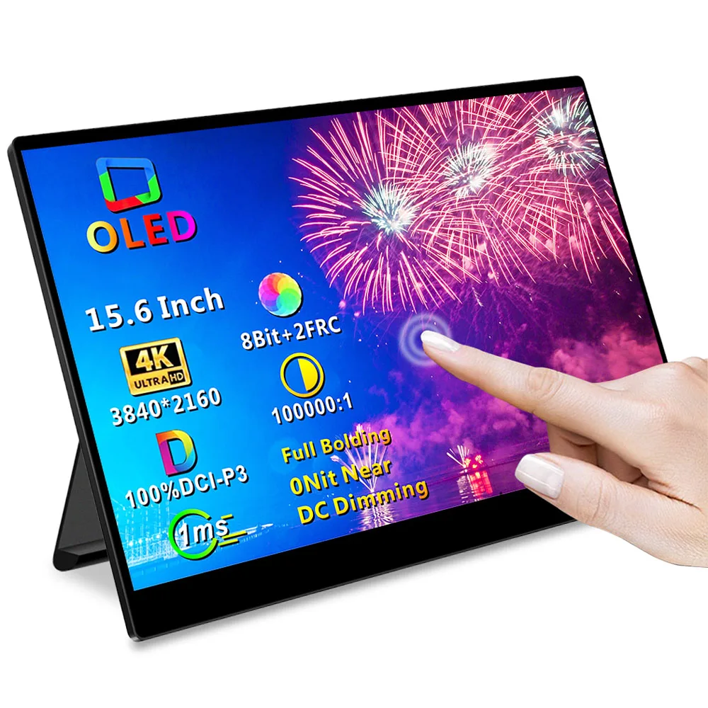 15.6 OLED Portable Monitor with USB/HDMI Touchscreen for Laptop/Computer/Phone/PS4
15.6 OLED Portable Monitor with USB/HDMI Touchscreen for Laptop/Computer/Phone/PS4