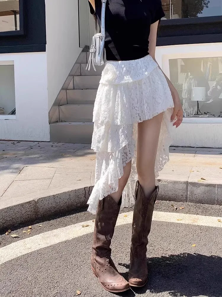 Kumikumi High Waist Asymmetrical Lace Half Skirt Cake Skirt Women Summer Chic Slimming Anti-Light A-Line Skirt Korean Style
Kumikumi High Waist Asymmetrical Lace Half Skirt Cake Skirt Women Summer Chic Slimming Anti-Light A-Line Skirt Korean Style