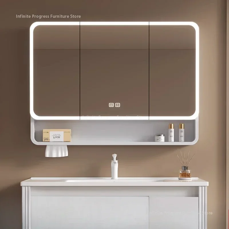 Nordic Cream Style Bathroom Mirror Modern Luxury Storage Vanity Smart Mirror Cabinet Fashion Bathroom Furniture Mueble Baño FYBC
Nordic Cream Style Bathroom Mirror Modern Luxury Storage Vanity Smart Mirror Cabinet Fashion Bathroom Furniture Mueble Baño FYBC