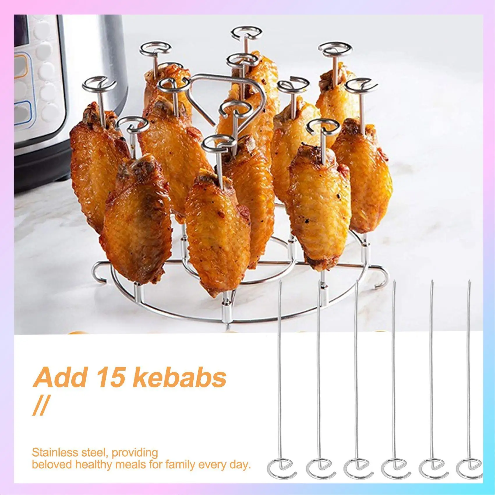 Стойки для обезвоживания грилей ABRG, подставка для шампуров, подходит для 8-литровых аксессуаров для фритюрниц Ninja Foodi
Стойки для обезвоживания грилей ABRG, подставка для шампуров, подходит для 8-литровых аксессуаров для фритюрниц Ninja Foodi