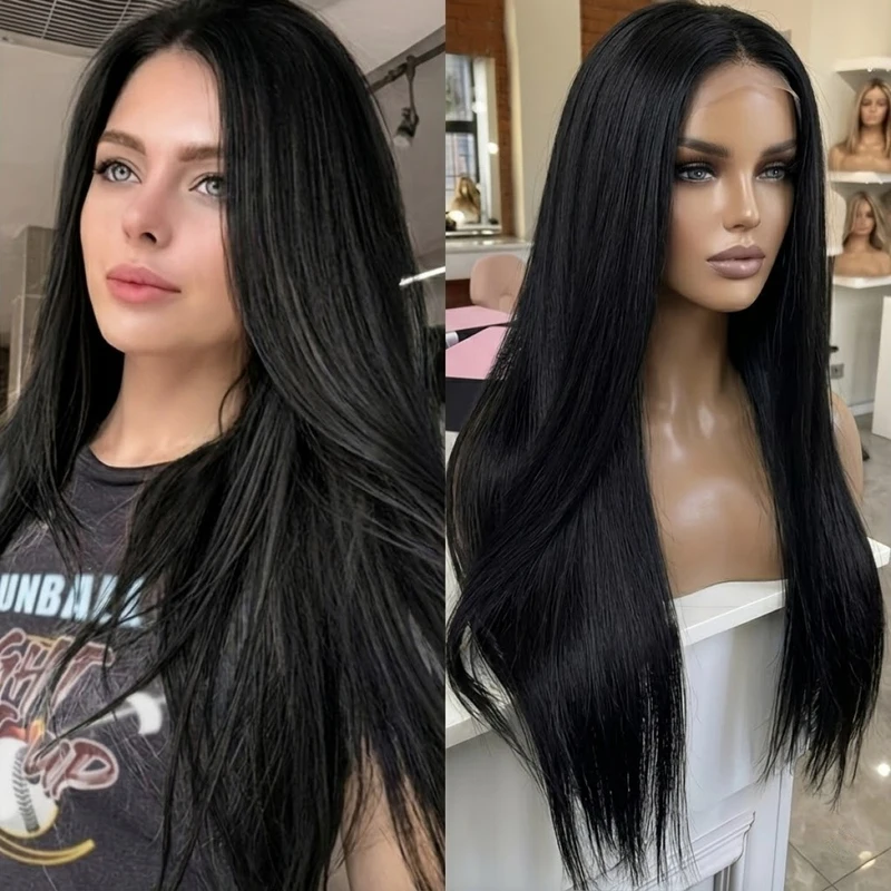 Long Straight Synthetic Hair Heat Resistant Frontal Lace Wig Off black
Long Straight Synthetic Hair Heat Resistant Frontal Lace Wig Off black