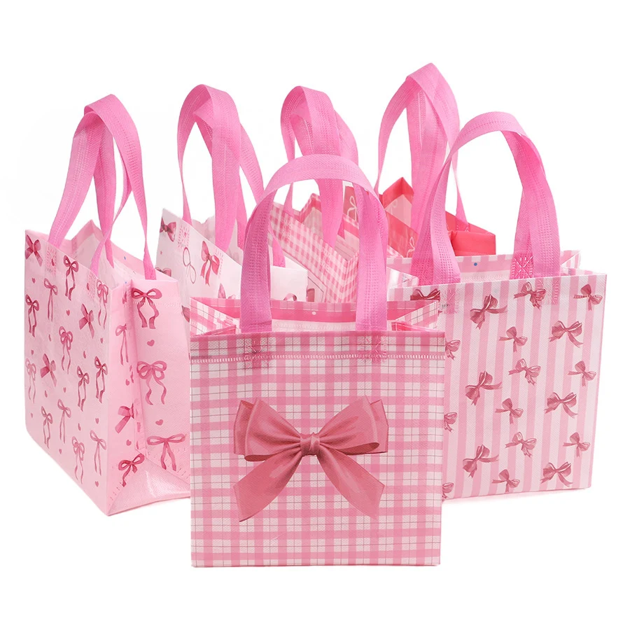 6Pcs Pink Bow Theme Gift Bag with Handle for Girl Birthday Party Candy Gift Packing Decoration Non-Woven Tote Bag Wedding Favors
6Pcs Pink Bow Theme Gift Bag with Handle for Girl Birthday Party Candy Gift Packing Decoration Non-Woven Tote Bag Wedding Favors