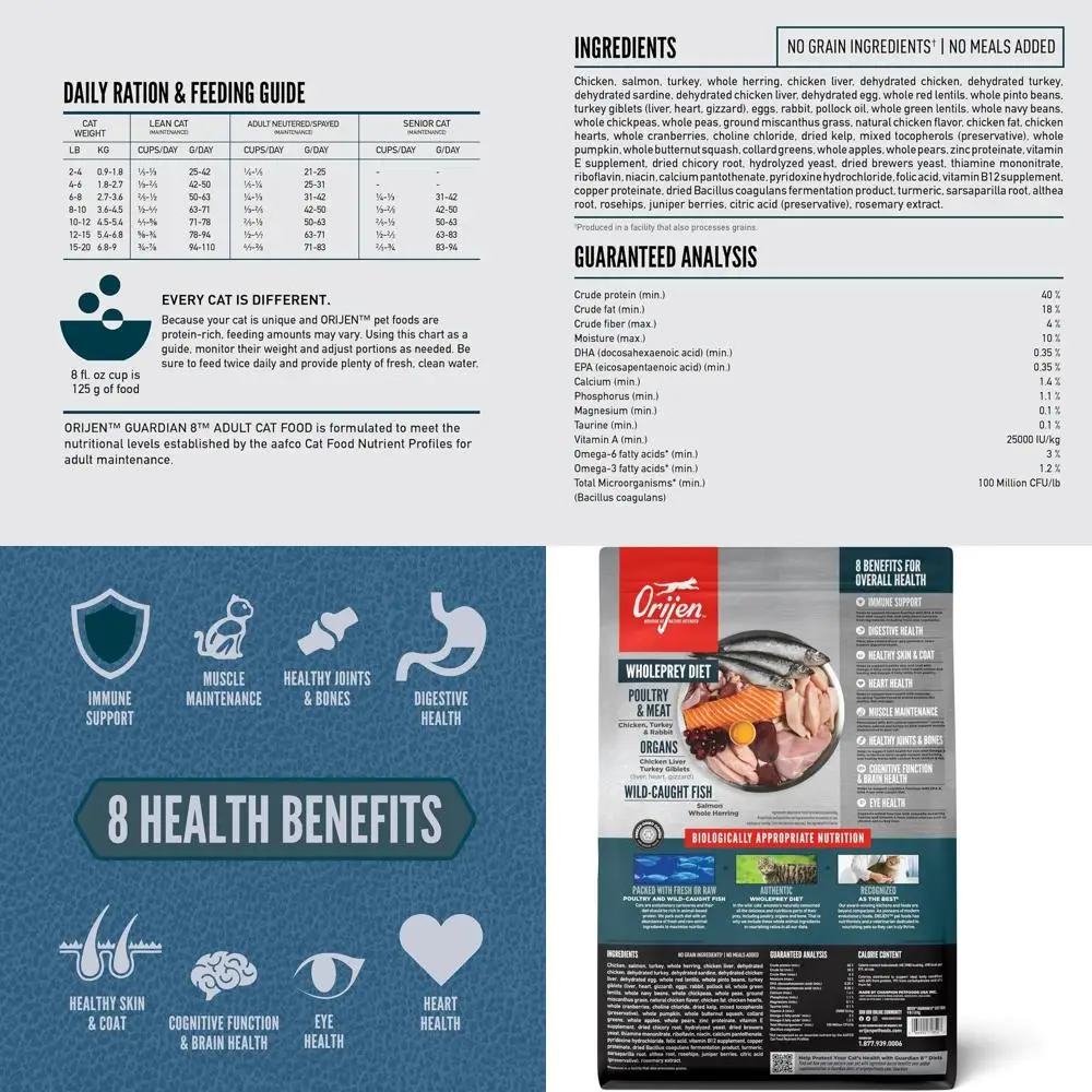 Premium 4-Pound 8-Grain High Protein Dry Cat Food
Premium 4-Pound 8-Grain High Protein Dry Cat Food