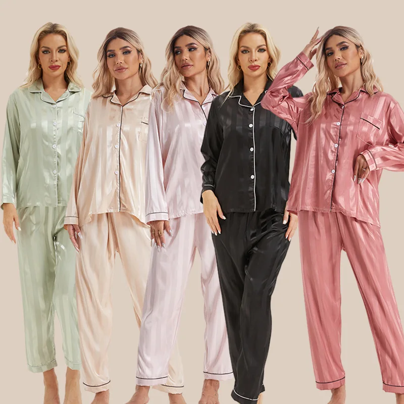 SURI Solid Pajama Set Long Sleeve Button Up Lapel Top & Pants Pj Set Women's Sleepwear & Loungewear Pajamas Suit Female Sleep
SURI Solid Pajama Set Long Sleeve Button Up Lapel Top & Pants Pj Set Women's Sleepwear & Loungewear Pajamas Suit Female Sleep