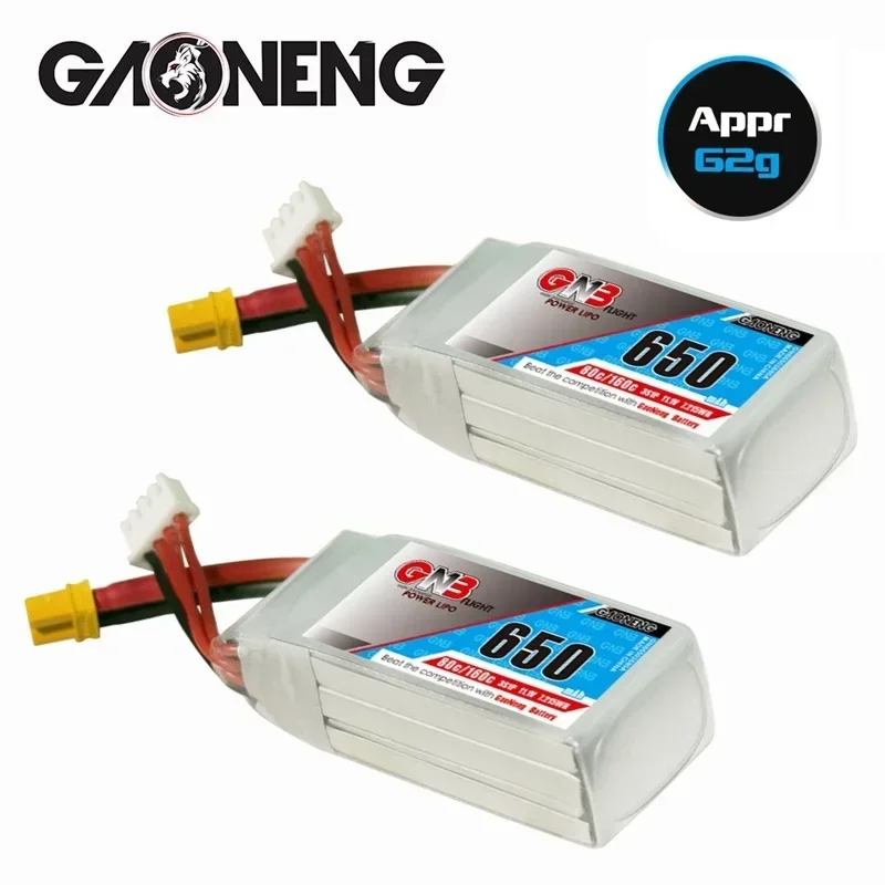GAONENG GNB 650mAh 11.1V 3S 80C/160C Lipo battery with XT30 Plug for FPV Racing Drone 4 axis UAV RC Quadcopter RC Drone
GAONENG GNB 650mAh 11.1V 3S 80C/160C Lipo battery with XT30 Plug for FPV Racing Drone 4 axis UAV RC Quadcopter RC Drone