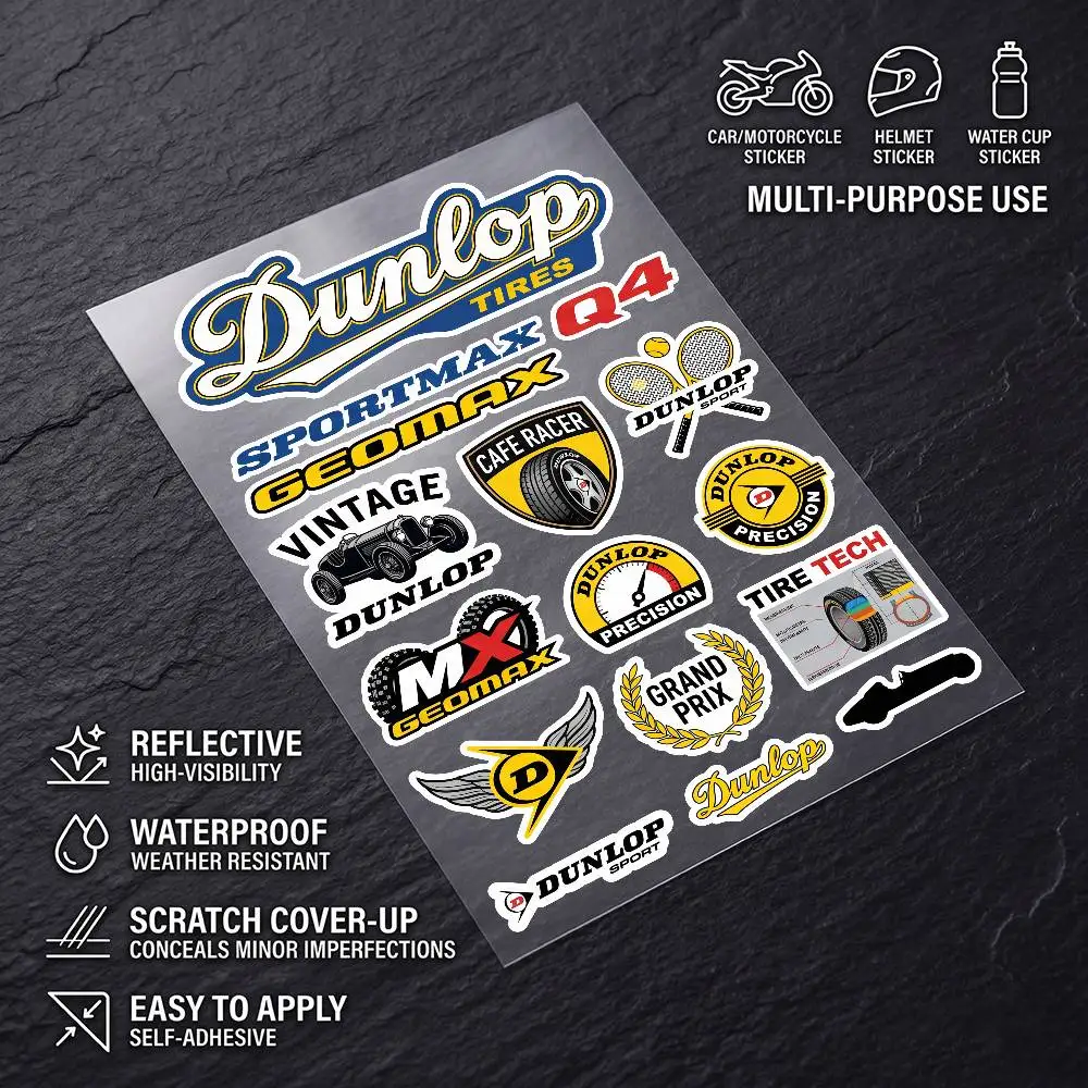 for Dunlop All Purpose Reflective Waterproof Scratch Blocker Decal Car Bike Helmet Cup Refrigerator Decorative Stickers
for Dunlop All Purpose Reflective Waterproof Scratch Blocker Decal Car Bike Helmet Cup Refrigerator Decorative Stickers