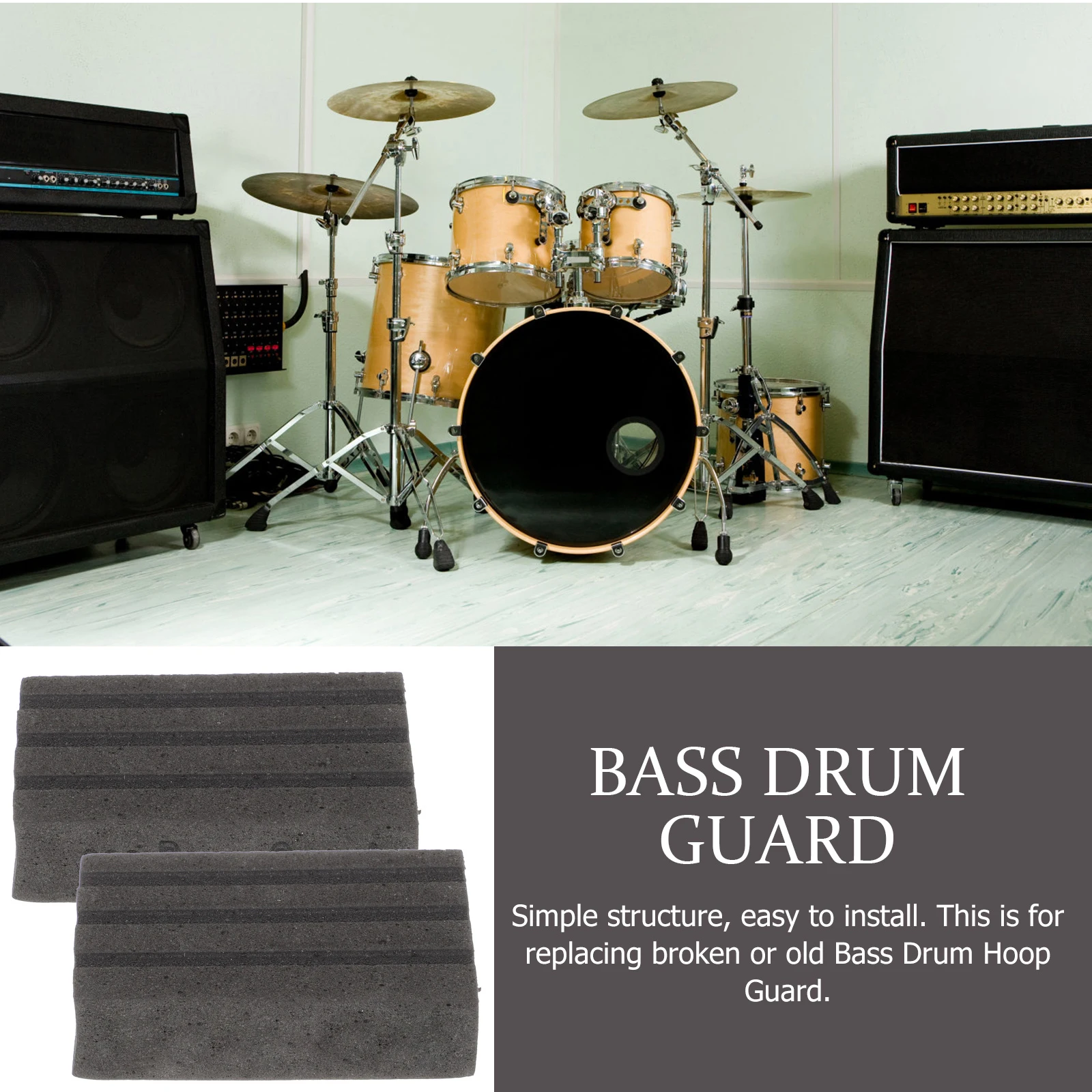 2pcs Bass Guards Anti-slip Professional Hoop Protectors Black Cotton Pads Drum Set Accessories Long-lasting Wear-resistant Easy 
2pcs Bass Guards Anti-slip Professional Hoop Protectors Black Cotton Pads Drum Set Accessories Long-lasting Wear-resistant Easy