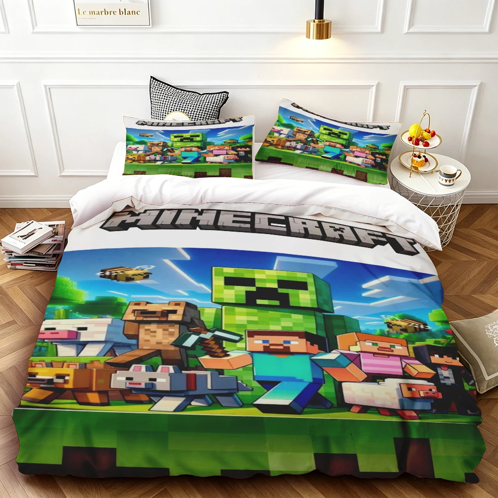 Teens Cartoon Duvet Cover Minecraft Quilt Cover Bedding Set Soft and Comfortable for Bedroom Queen King Size
Teens Cartoon Duvet Cover Minecraft Quilt Cover Bedding Set Soft and Comfortable for Bedroom Queen King Size