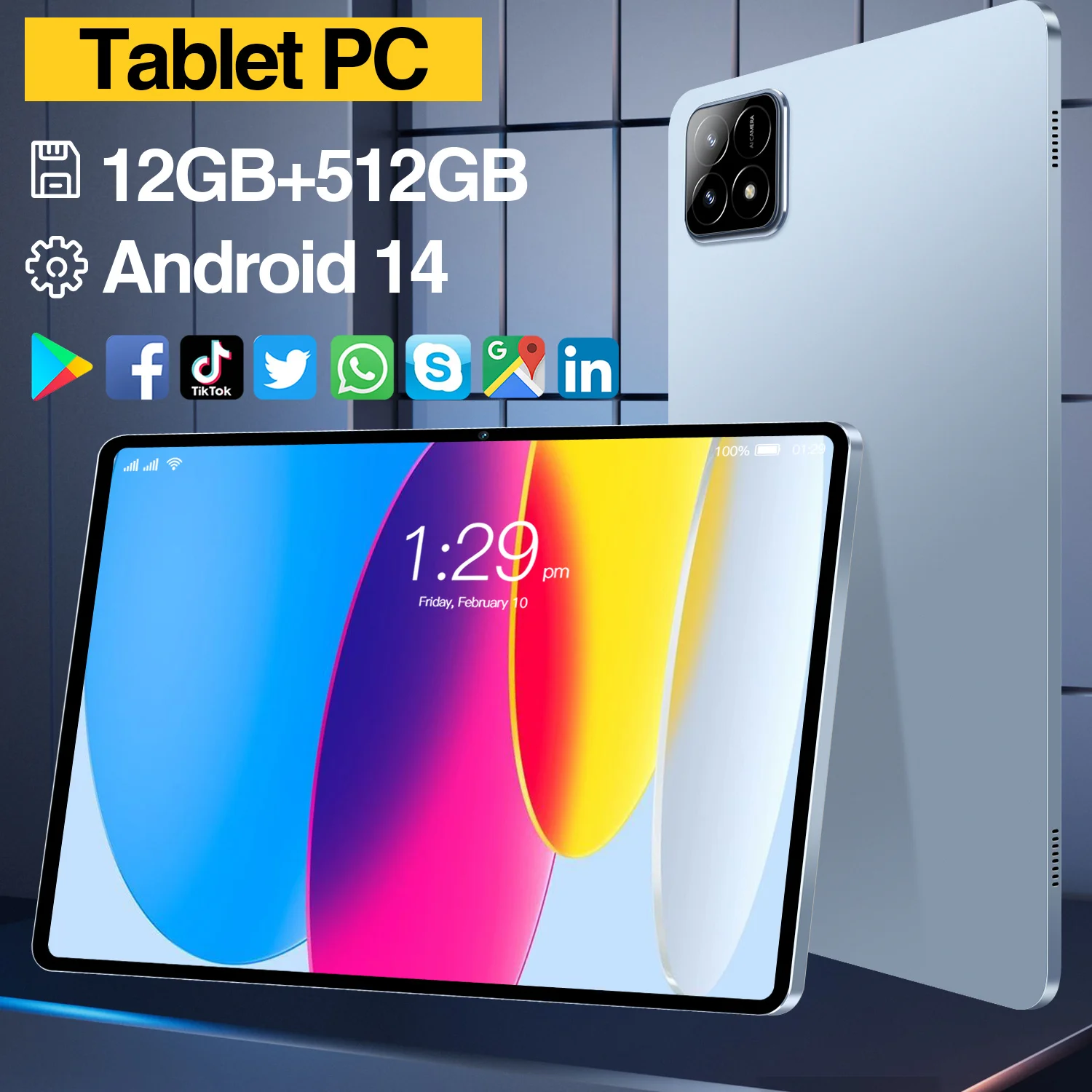2024 New Pad 6S Pro Tablet 12GB+512GB 20000mAh 11inch Bluetooth5.0 Android14 5G Snapdragon888 16MP+32MP Dual SIM WiFi GPS Tablet
2024 New Pad 6S Pro Tablet 12GB+512GB 20000mAh 11inch Bluetooth5.0 Android14 5G Snapdragon888 16MP+32MP Dual SIM WiFi GPS Tablet