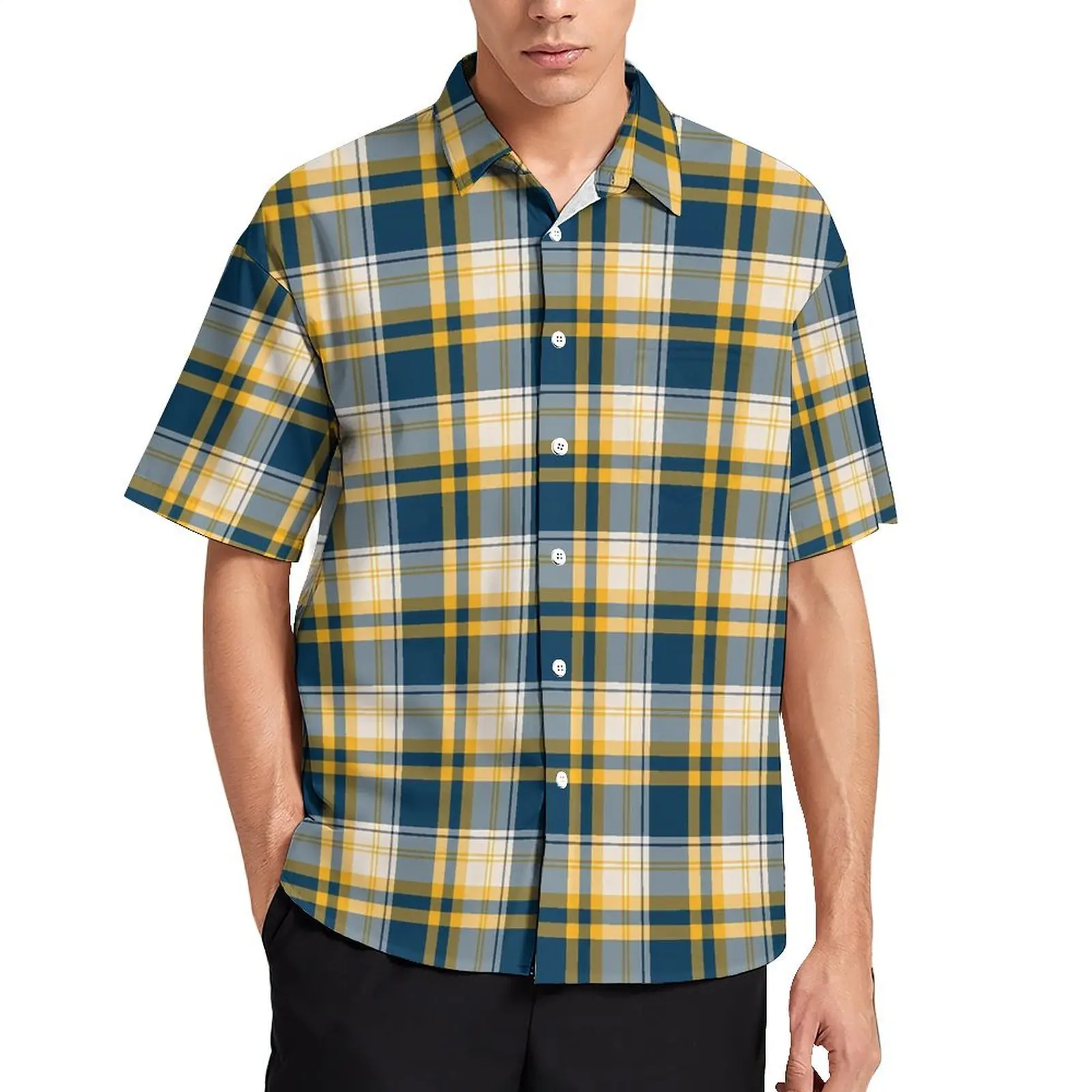 Blue And Yelllo Plaid Hawaii Shirt For Men Beach Retro Print Casual Shirts Short-Sleeve Stylish Custom Classic Oversized Blouses
Blue And Yelllo Plaid Hawaii Shirt For Men Beach Retro Print Casual Shirts Short-Sleeve Stylish Custom Classic Oversized Blouses