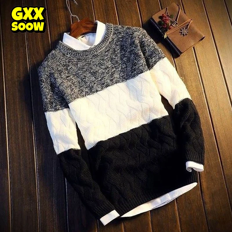 Men Sweater Color Patchwork Knitted Sweater Coats Hip Hop Streetwear Male Retro Pullover Loose Knitwear Male Clothing
Men Sweater Color Patchwork Knitted Sweater Coats Hip Hop Streetwear Male Retro Pullover Loose Knitwear Male Clothing
