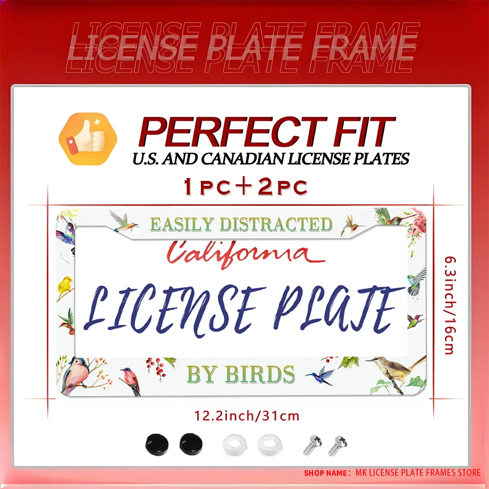 White Bird - Printed Novelty and Fun Aluminum 2 - Hole License Plate Frame with Screw Set, Car Decoration Gift, 6x12 Inches
White Bird - Printed Novelty and Fun Aluminum 2 - Hole License Plate Frame with Screw Set, Car Decoration Gift, 6x12 Inches
