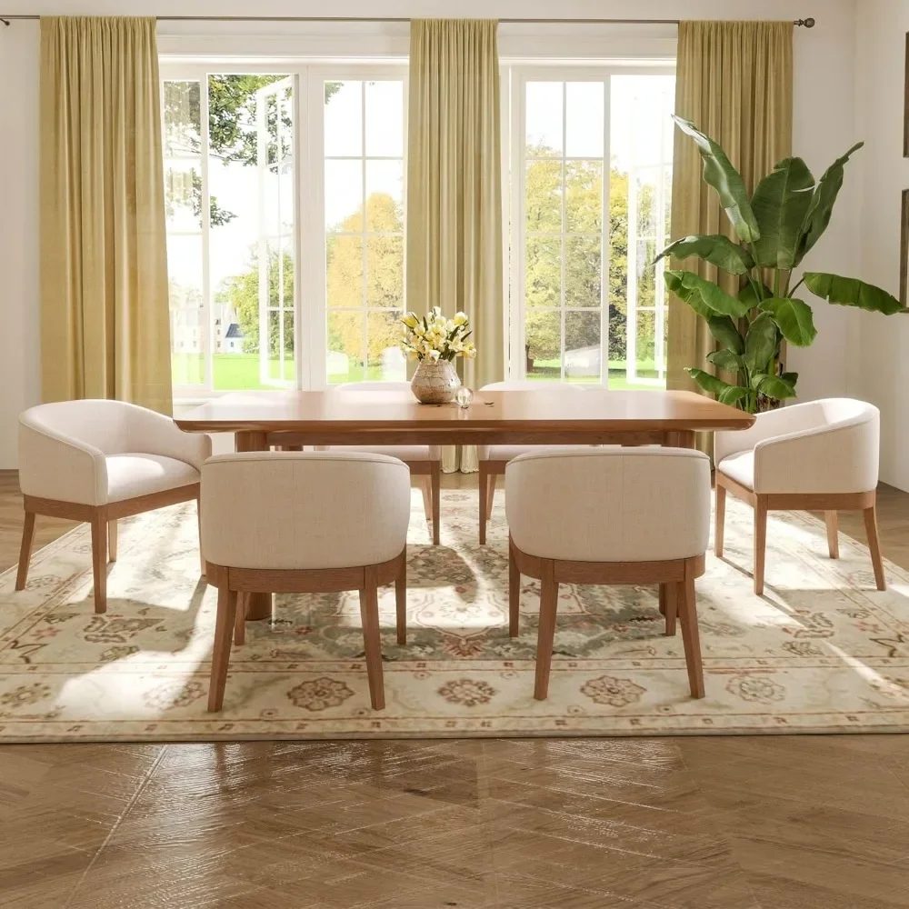 Upholstered Dining Chairs Set of 4, Mid Century Modern Dining Room Chair with Arms, Barrel Kitchen Chair with Solid Wood
Upholstered Dining Chairs Set of 4, Mid Century Modern Dining Room Chair with Arms, Barrel Kitchen Chair with Solid Wood